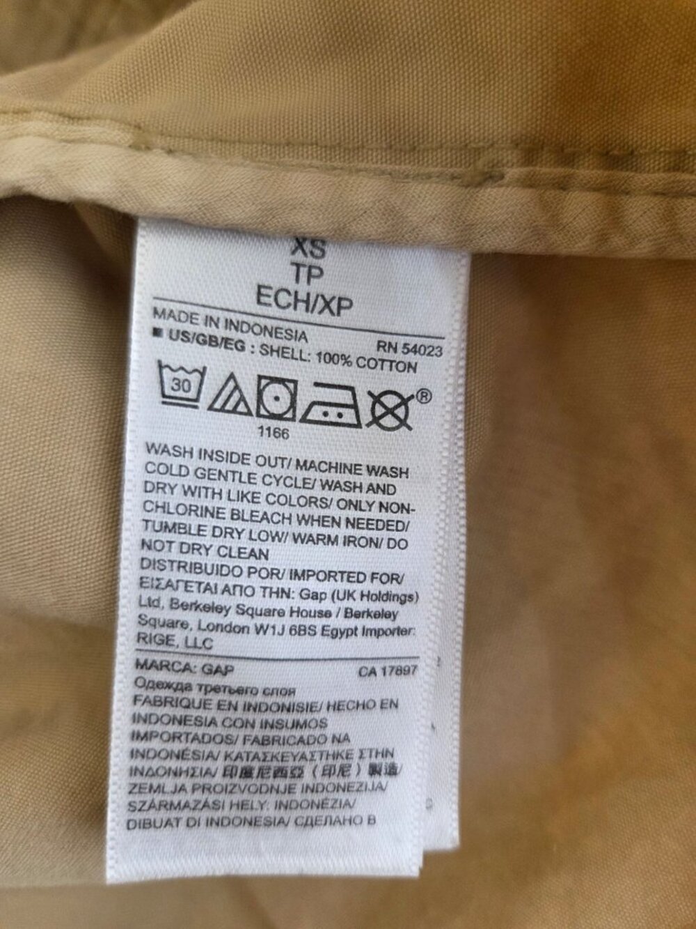 Mens Gap Khaki Utility Jacket XS Cotton Four-Pocket Cabin Heritage Boyfriend - Picture 4 of 6